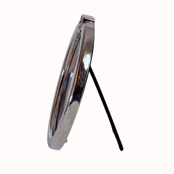 Burnes Of Boston Picture Frame Oval Sleek Silver Plated Photo 4" X 6" Bunny Baby - Picture 4 of 14